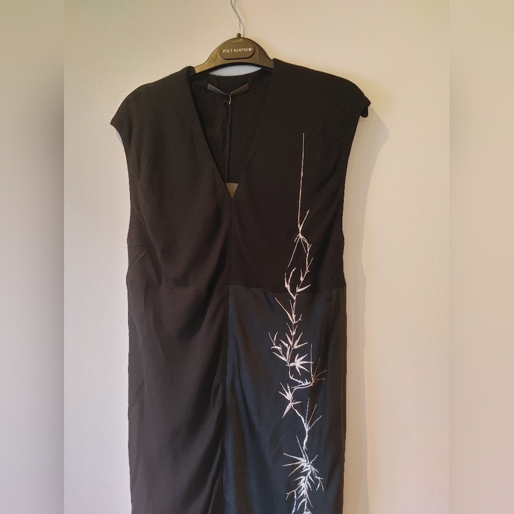 Haider Ackermann Black Embroidered Midi Dress Size 36 - Picture 6 of 15